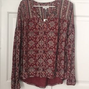 Lucky Brand new with tags red blouse